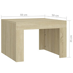 vidaXL Table basse Chêne sonoma 50x50x35 cm Bois d'ingénierie pas cher