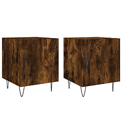 vidaXL Tables de chevet 2 pcs chêne fumé 40x40x50 cm bois d'ingénierie