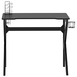 Avis Maison Chic Bureau de jeu solide,Table de travail avec pieds en forme de K Noir 90x60x75 cm -GKD39609