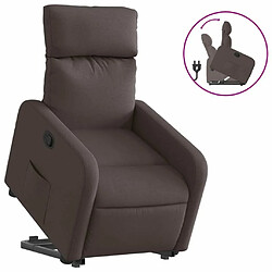 Maison Chic Fauteuil Relax pour salon, Fauteuil inclinable marron foncé tissu -GKD62028