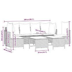 Acheter vidaXL Salon de jardin avec coussins 5 pcs marron résine tressée