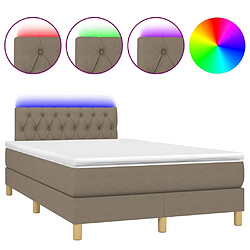 Maison Chic Lit adulte- Lit + matelas + LED,Sommier à lattes de lit matelas et LED taupe 120x190 cm tissu -GKD73697