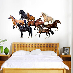 70x50cm 9pcs pvc cheval autocollants muraux autocollants mural décoration murale artistique Décoration murale