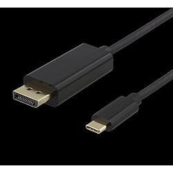 Câble USB-C vers DisplayPort DELTACO 4K UHD, connecteurs plaqués or, 1m, noir / USBC-DP100-K / 00140012 