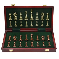 Kit D'échecs En Métal D'échiquier Pliant de 30 Cm, Ensemble D'échecs élégant de Pièces D'échecs, Rangement Intégré Gadget de nettoyage bleu