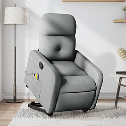 Maison Chic Fauteuil Relax pour salon, Fauteuil de massage inclinable Gris clair Tissu -GKD30552