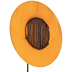 Corep Applique murale ronde soie orange et bambou 1 lumière