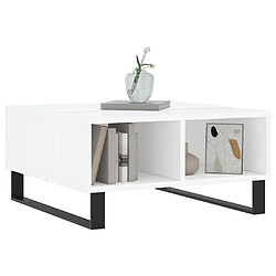 Avis Maison Chic Table basse,Table Console Table d'appoint, Table pour salon blanc brillant 60x60x30 cm bois d'ingénierie -MN14097