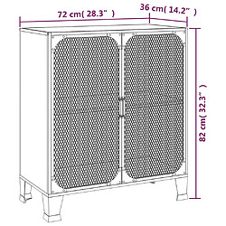 vidaXL Armoires de rangement 2 pcs Gris 72x36x82 cm Métal et MDF pas cher