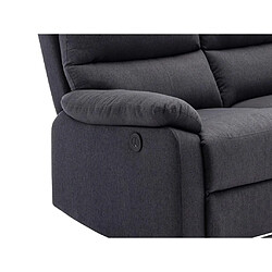 Vente-Unique Canapé 2 places relax électrique en tissu gris anthracite LUNANO pas cher