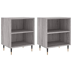 Maison Chic Lot de 2 Tables de chevet,Table de nuit,Table d'appoint pour salon sonoma gris 40x30x50cm bois d'ingénierie -MN62783