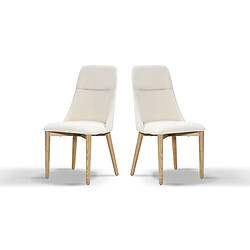 Avis La Maison Du Canapé Chaise Design DUNE - Beige - Lot de 2