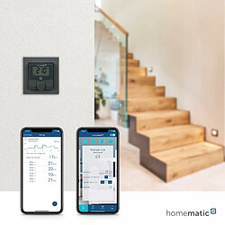 Homematic IP Smart Home 159820A0 Thermostat Mural avec capteur d'humidite, athrazit, Thermostat numerique radiateur/Chauffage au Sol, Application Alexa, Google Assistant, Mesure de la temperature,