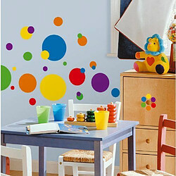 Roommates Thedecofactory RMK1248SCS STICKERS JUST DOTS PRIMARY PEEL & STICK WALL DECALS REPOSITIONNABLES, VINYLE, Multicolore, 104 x 26 x 2.5 cm 