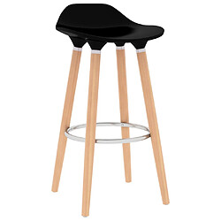 vidaXL Tabourets de bar lot de 2 noir