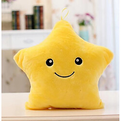 Universal Oreiller en peluche lumineux mignon de la star - lumière LED dans le jouet noir (jaune) 