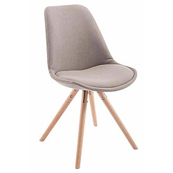 Decoshop26 4 chaises de salle à manger style scandinave en tissu taupe pieds rond en bois clair CDS10351 