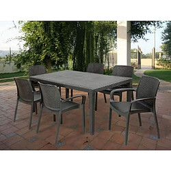 TABLE A MANGER TABLE DE PICNIC TABLE D'EXTERIEUR TABLE DE JARDIN PRINCE ANTHRACITE 150X90XH72CM+Sunnydays pas cher