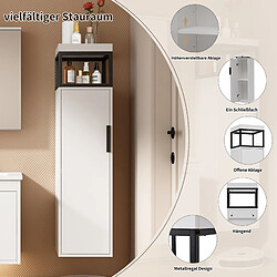 RAVAS Meuble Colonne de salle de bain 30 x 30 x 120cm armoire de salle de bain avec compartiments de rangement étagères réglables