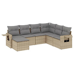 vidaXL Salon de jardin avec coussins 7 pcs beige résine tressée