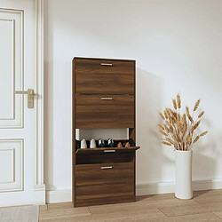 vidaXL Armoire à chaussures Chêne marron 59x17x150cm Bois d'ingénierie 