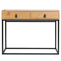 The Home Deco Factory Console 2 tiroirs en bois et métal Jack - Marron et noir