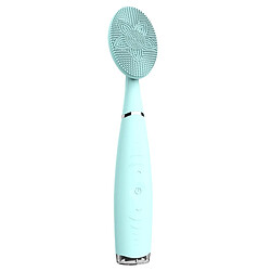 Wewoo YJK038 IPX6 Instrument de nettoyage facial pour le visage intelligent en silicone vibrant à haute fréquence et étanche Bleu