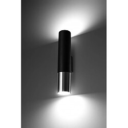 Avis Luminaire Center Applique murale Loopez Acier Chrom,noir 2 ampoules 29cm