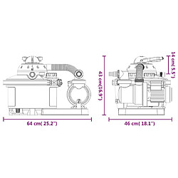 vidaXL Pompe de filtration à sable avec minuterie 450 W 25 L pas cher