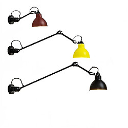 Universal Lampe murale moderne simple vintage nordique télescopique swing double lampes murales salon chambre lit luminaire (medium noir) 