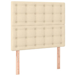 Acheter Maison Chic Tête de lit scandinave à LED,meuble de chambre Crème 80x5x118/128 cm Tissu -MN69266