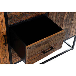 Acheter Pegane Buffet meuble de rangement en bois recyclé et manguier coloris marron foncé - Longueur 140 x Hauteur 91 x Profondeur 43 cm