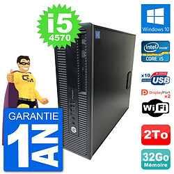 PC HP EliteDesk 800 G1 Core i5-4570 RAM 32Go Disque Dur 2To Windows 10 Wifi - Occasion