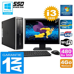 PC HP Compaq 8300 SFF Core I3-3220 Ram 4Go Disque 480 Go SSD Wifi W7 Ecran 27" · Occasion 