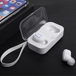 Ecouteurs Microphone stéréo Twins 5.0 pour Samsung S10 Bluetooth, Sans Fil - In-Ear - blanc