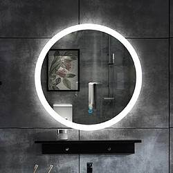 Mirroir de salle de bainF60cm Miroir Rond AICA Miroir salle bain F60 cm - Commutateur effleurement, Antibuée, Lumière Blanc du jour 6000K