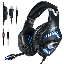 Chrono Casque de Jeu, Micro Casque Gaming PS4, Casque PC Anti-Bruit LED lumière avec 3.5mm 