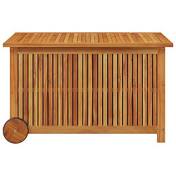 Avis Helloshop26 Coffre boîte meuble de jardin rangement avec roues 90 x 50 x 58 cm bois acacia 02_0013067