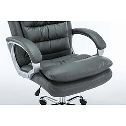 Decoshop26 Fauteuil de bureau sur roulettes avec mécanisme de bascule jusqu'à 235 kg en PVC gris et métal chromé 10_0002400