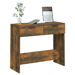 Avis vidaXL Table console Chêne fumé 90x36x75 cm Bois d'ingénierie