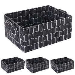 Decoshop26 Ensemble de 4 paniers de rangement panier décoratif 12x28x20cm gris foncé 04_0000608