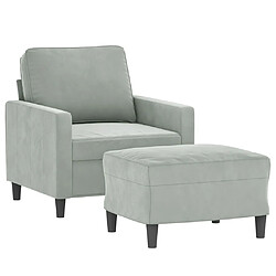 Avis Maison Chic Fauteuil Relax pour salon | Fauteuil avec repose-pied Gris clair 60 cm Velours -GKD23867