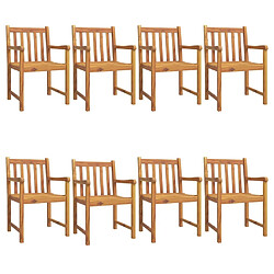 Maison Chic Lot de 8 Chaises de jardin,Fauteuil d'extérieur 56x55,5x90 bois massif d'acacia -MN36245