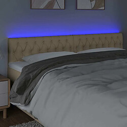 Avis Maison Chic Tête de lit scandinave à LED,meuble de chambre Crème 200x7x78/88 cm Tissu -MN22408