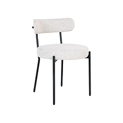 Lisa Design Ivanec - lot de deux chaises - en tissu bouclette Ivanec - lot de deux chaises - en tissu bouclette - Noir / Blanc