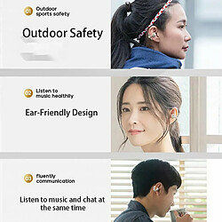 Casque Bluetooth 5.3 À Conduction Osseuse Oreille Clip-On Wireless Sports Earphone Casque À Réduction De Bruit Gris Foncé