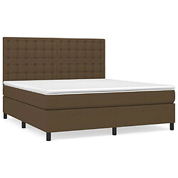 vidaXL Sommier à lattes de lit avec matelas Marron foncé 180x200 cm