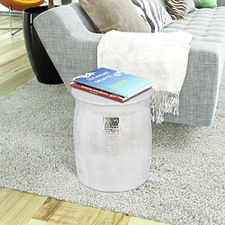 Maison Chic Tabls basse,Table Console pour salon/tabouret martelé en aluminium Argenté -MN75444