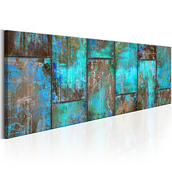 Decoshop26 Tableau toile de décoration murale impression premium en partie sur châssis en bois motif Metal Mosaic: Blue135x45 cm 11_0014142