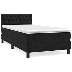 vidaXL Sommier à lattes de lit avec matelas Noir 100x200 cm Velours